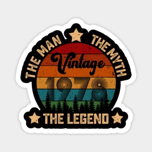 Father's Day Shirt Vintage 1978 The Men Myth Legend 42nd Birthday Gift Magnet