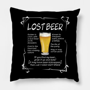 Lost Beer - on Dark Pillow