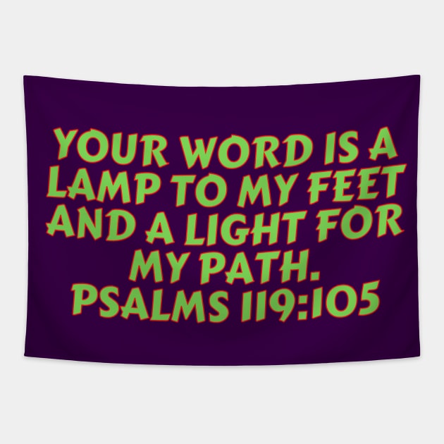 Bible Verse Psalm 119:105 Tapestry by Prayingwarrior