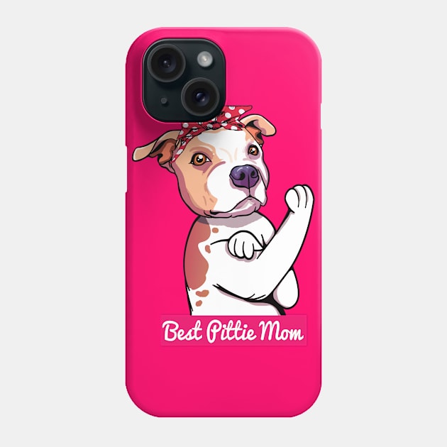 Retro Pitbull Dog Mom Cute Cartoon Phone Case by USProudness