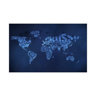 Typographic World Map (Night) T-Shirt