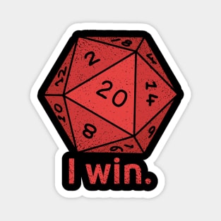 D20 Dice I Win Magnet