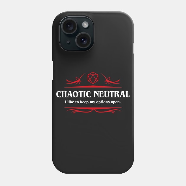 Chaotic Neutral Tabletop RPG Addict Phone Case by pixeptional