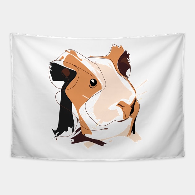 Guinea pig head minimal art, cute cavy Tapestry by KINKDesign