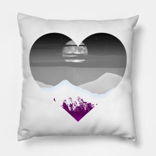 Asexual mountainscape subtle heart Pillow