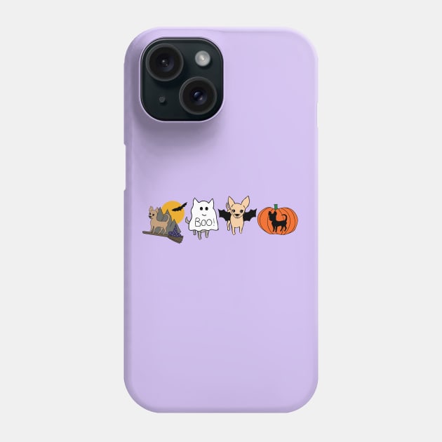 Lilac Halloween Chihuahuas - Smooth coat chihuahuas - Halloween Chihuahua Tee Phone Case by bettyretro