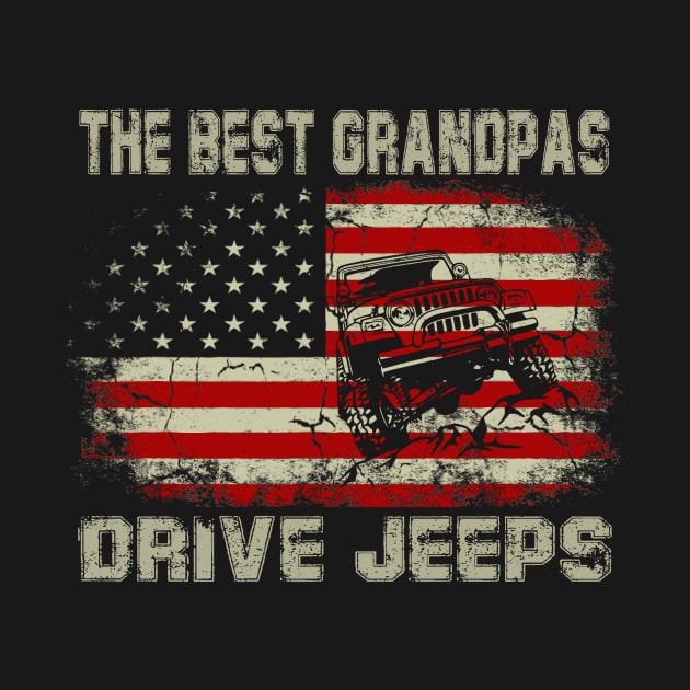 The Best Grandpas Drive Jeeps American Flag Jeep by Jane Sky