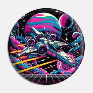 Neon Cosmos: 80s Sci-Fi Space Adventure Pin