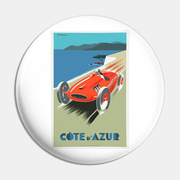 Vintage, retro Travel Poster Cote DAzure French Riviera Pin by Petko121212