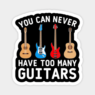 Guitar bass acoustic classic electric white text Magnet