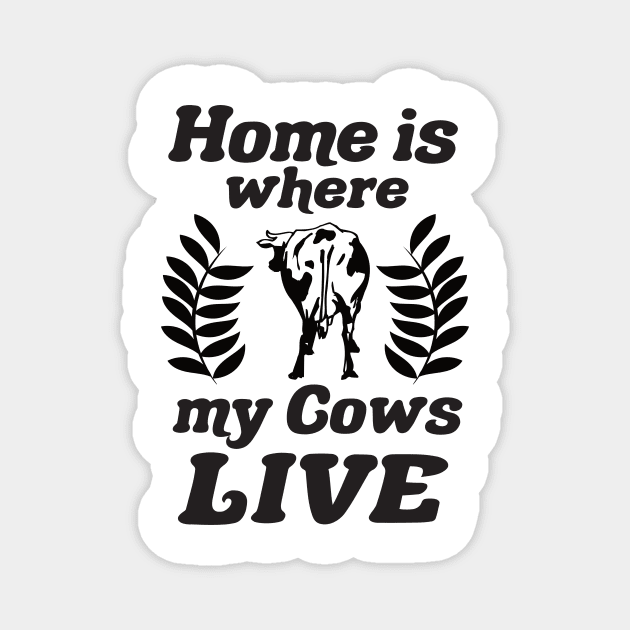 Farm Home is where my cows live Magnet by Jackys Design Room