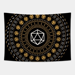 Geometric D20 Dice Pattern Tabletop RPG Tapestry