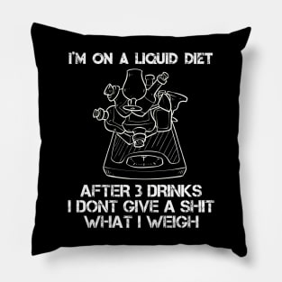 Funny Liquid Diet Weightloss Drinking Gym Workout Fitness Pillow