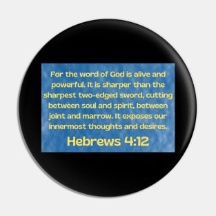 Bible Verse Hebrews 4:12 Pin