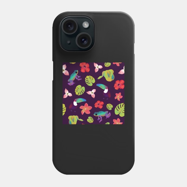 Rainforest Purple Poison Dart Frogs Phone Case by MSBoydston