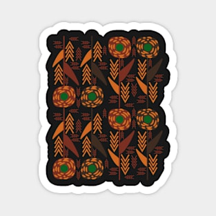 Brown flowers and arrows Magnet