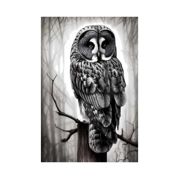 Great Gray Owl Painting by TortillaChief
