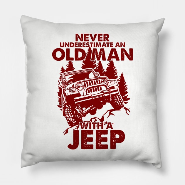 Jeep Retro Outdoor Pillow by Orlind