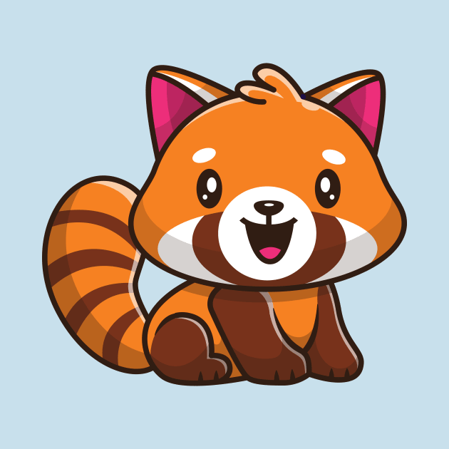 Cute Red Panda Sitting Cartoon by Catalyst Labs