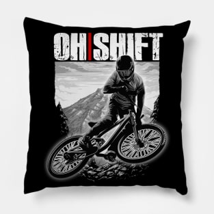 Oh Shift! Funny Bike Shirt for Bicycle Riders & Cyclists Pillow