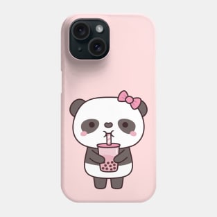 Cute Girl Panda Drinking Bubble Milk Tea Phone Case