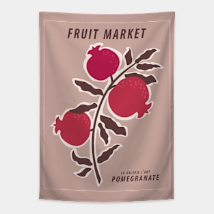 Fruit market print, Pomegranate, Posters aesthetic, Fruit art, Museum poster, Food art, Kitchen decor Tapestry