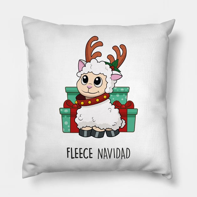 Fleece Navidad | Cute Christmas Pun Tshirt | Sheep Joke Pillow by Sarah's Simulacrum