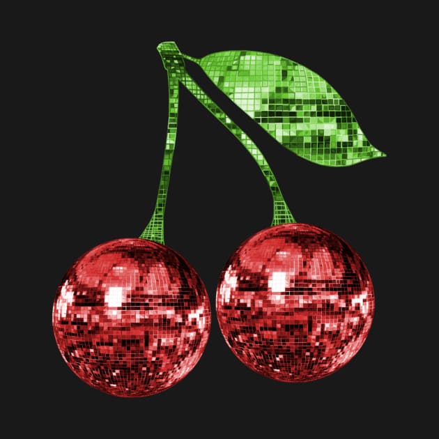 Pair of Disco Ball Red Cherries by Art by Deborah Camp