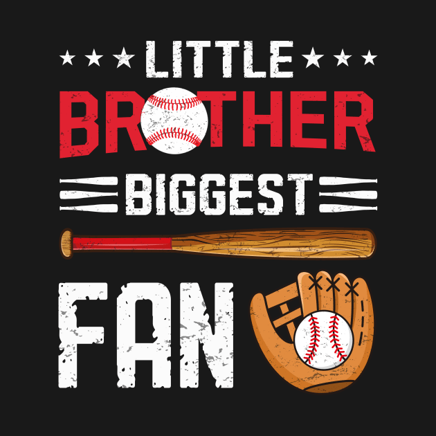 Little Brother Biggest Fan Baseball Family Bro Kids For Boys by sufian