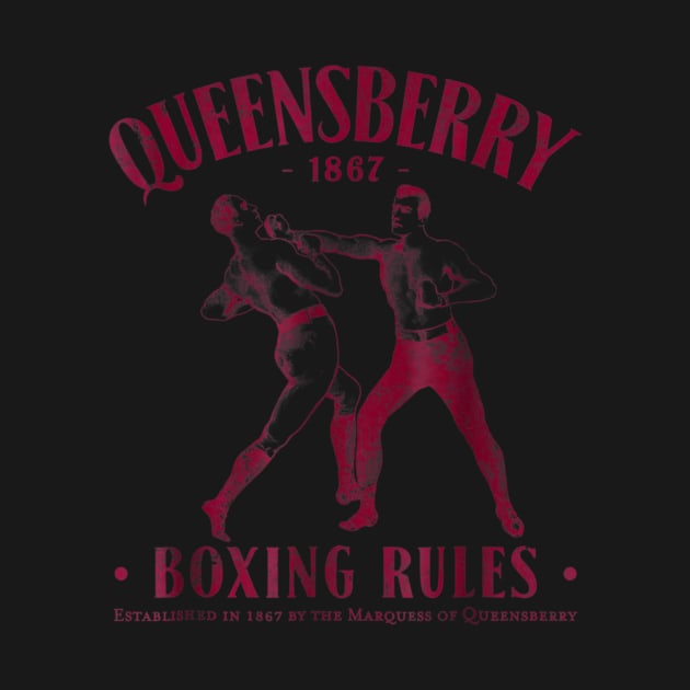 Distressed Vintage Boxing T-Shirt - Queensbury Boxing Rules by aaltadel