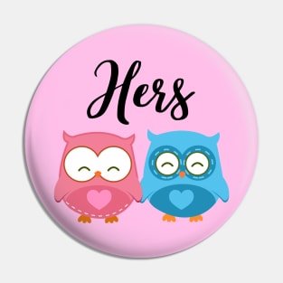 Cute Owls 'Hers' Mug Pin