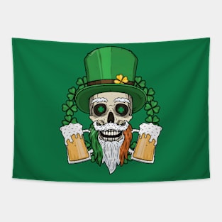 Skull St. Patricks Day Drunk Tapestry