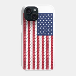 Bones and Paw Prints American Flag Phone Case