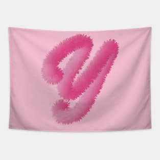 y Pink Animal Initials Tapestry