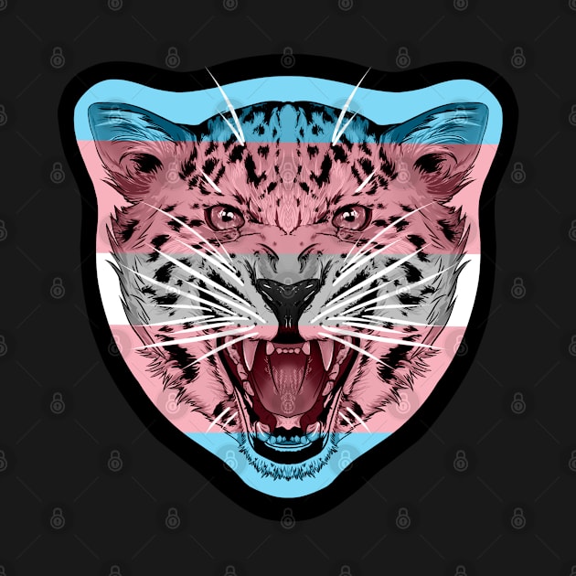 illustrated Jaguar PRIDE series trans pride flag by illustratelaw