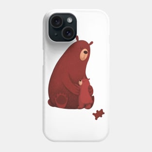 Illustration of bear mom with bear kid Phone Case