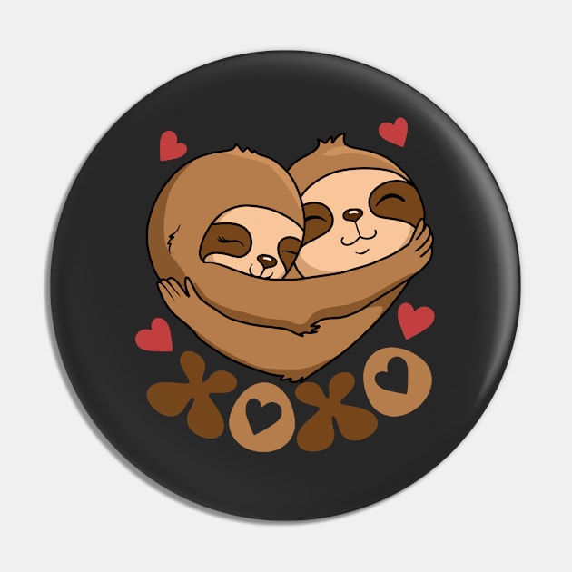 Xoxo Sloth Love Pin by Nessanya