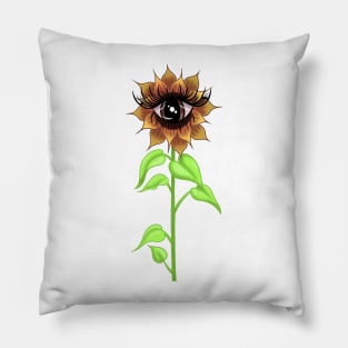 All-Seeing Sunflower Pillow