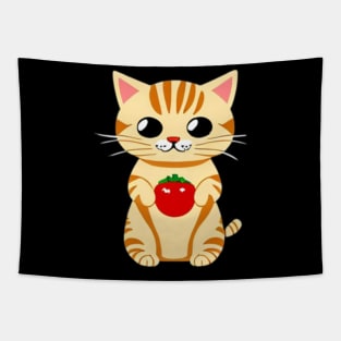 cute cat eating Tapestry