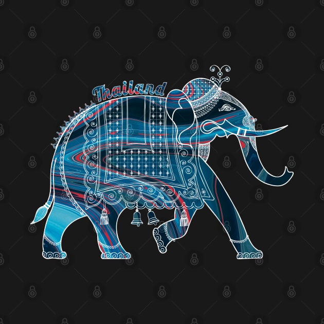 Ornate Asian Elephant In A Colorful Illustration by VintCam