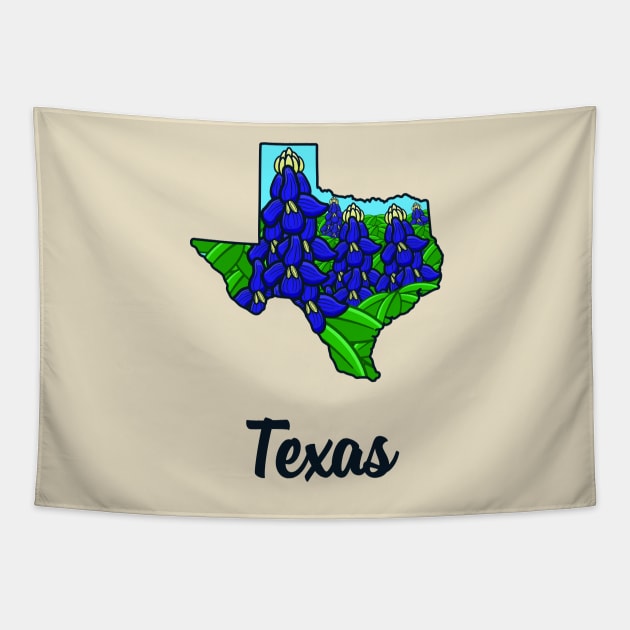 Texas State Flower Bluebonnet - Texas Pride Tapestry by Pangea5