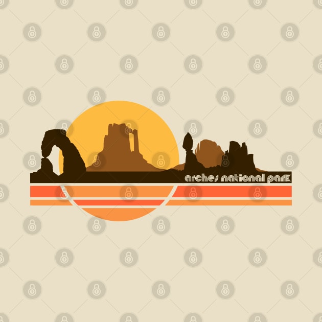 Arches National Park Retro 70s Tourist Souvenir by darklordpug