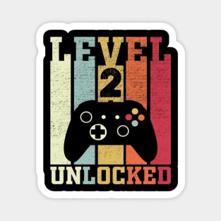 Level 2 Unlocked Funny Video Gamer 2nd Birthday Gift Magnet