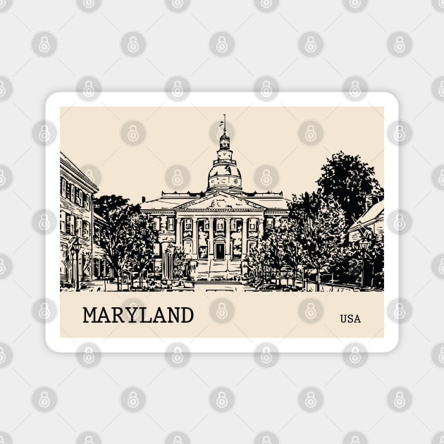 Maryland State USA Magnet by Lakeric