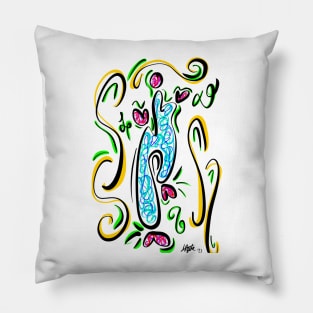 Funky Lady Abstract Pillow