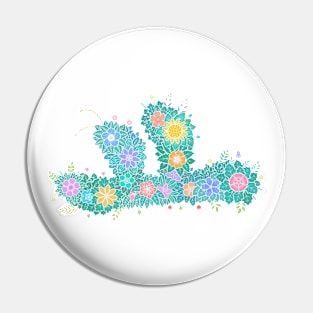 "ㅛ" Floral Letter Hangeul Pin