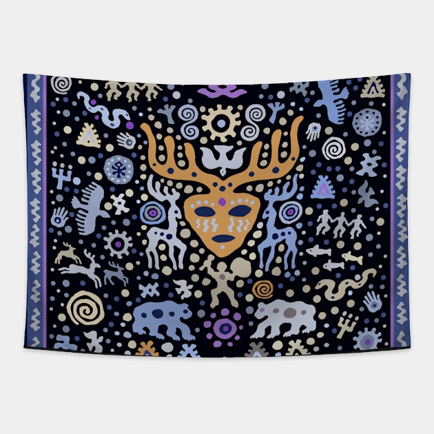 Shaman Magic Deer Ritual Tapestry by Esprit-Mystique