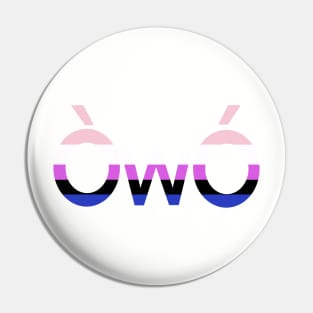 ÒwÓ Genderfluid angry owo pride emoticon Pin