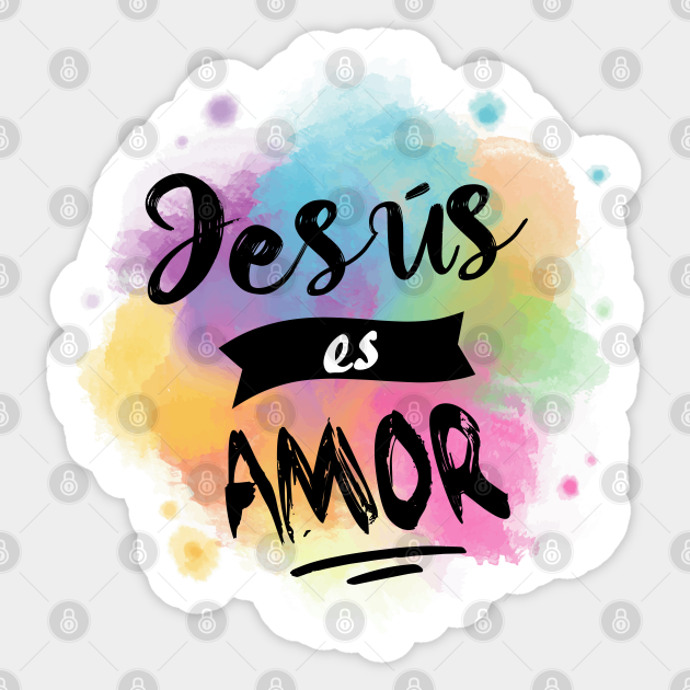 Jesus Es Amor Sticker Vintage 80's Classic Prismatic Religious Large Decal Rare 