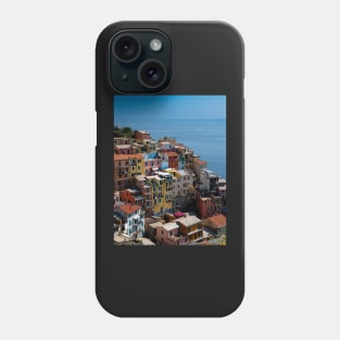 View on the cliff town of Manarola, one of the colorful Cinque Terre on the Italian west coast Phone Case